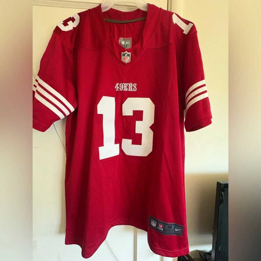 NFL 49ers Scarlet Red Jersey with White Accents - Picture 2 of 7